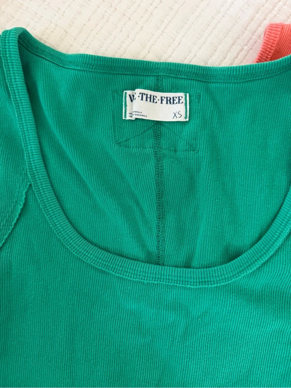 Free People Tank Top Trio in Green, Coral, and Light Blue - Picture 3 of 3
